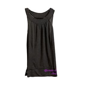 Lululemon Tank Top Women’s Size 6 Coal Gray Yoga Drawstring Hips Excellent